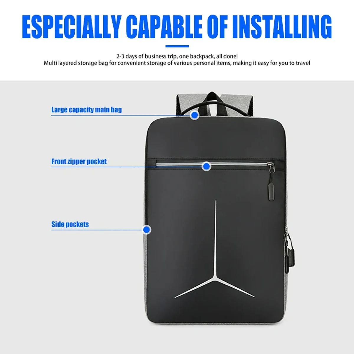 Ransel Laptop Anti Maling USB  - Travel Backpack Anti Theft ulasan dan harga