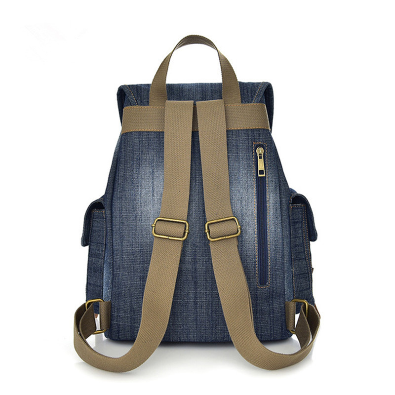 Denim Ransel Wanita Mochilas D - Travel Backpack Anti Theft ulasan dan harga