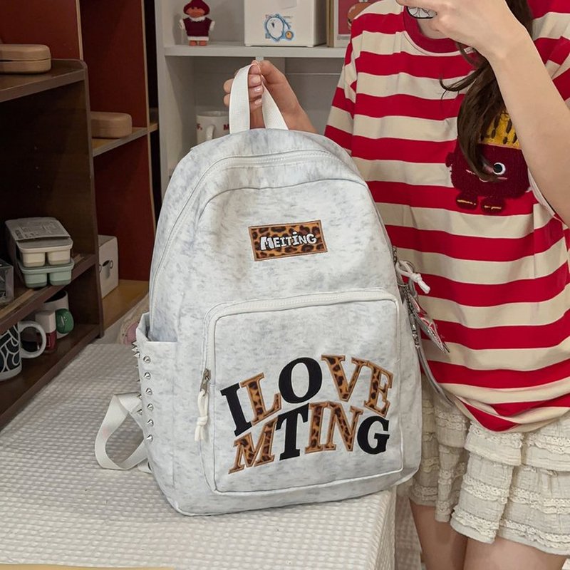 Ransel Abu-abu Y2K untuk Wanit - School Backpack Teen ulasan dan harga